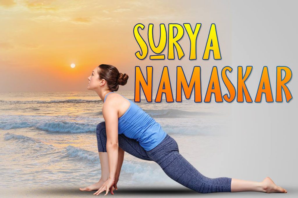 surya namaskar with breathing steps