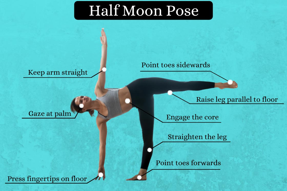 Half Moon Pose Ardha Chandrasana How To Do Benefits Fitsri
