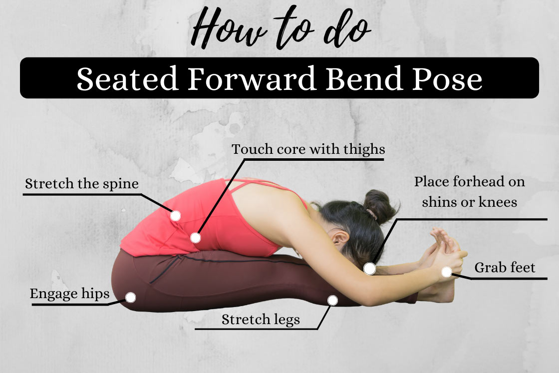 seated forward bend pose/paschimottanasana instructions