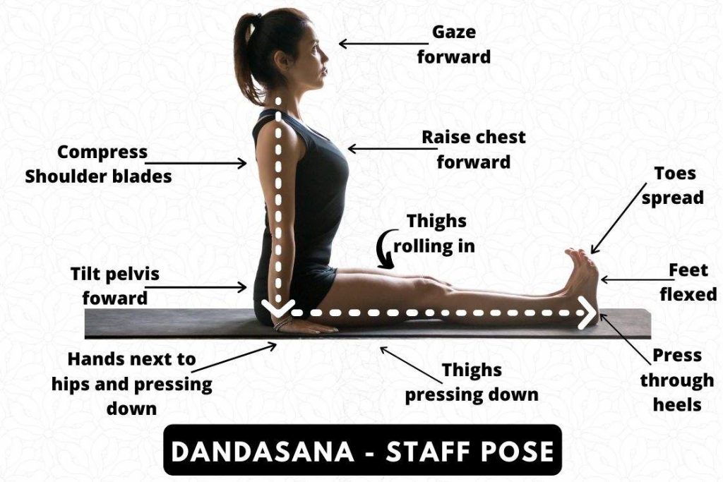 how to do Dandasana or staff pose