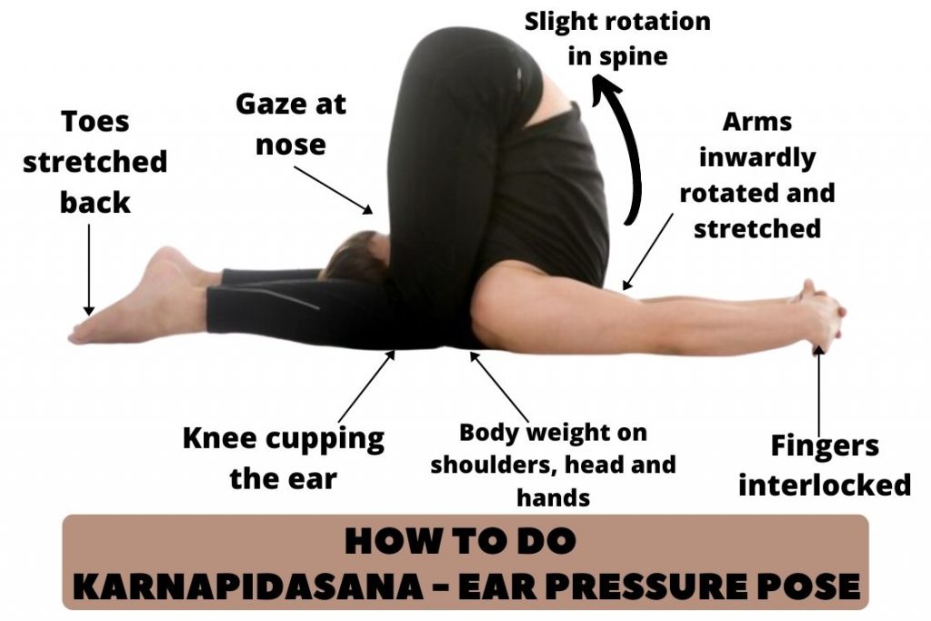 how to do Karnapidasana - ear pressure pose