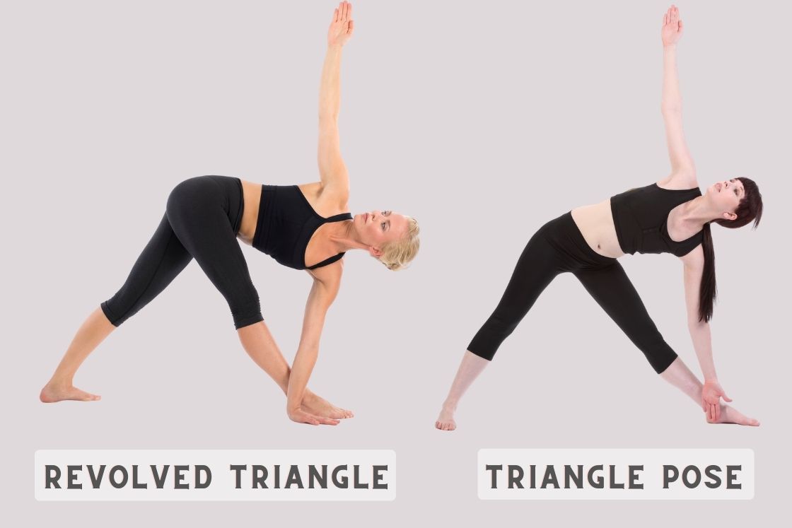 revolved triangle vs. triangle pose)