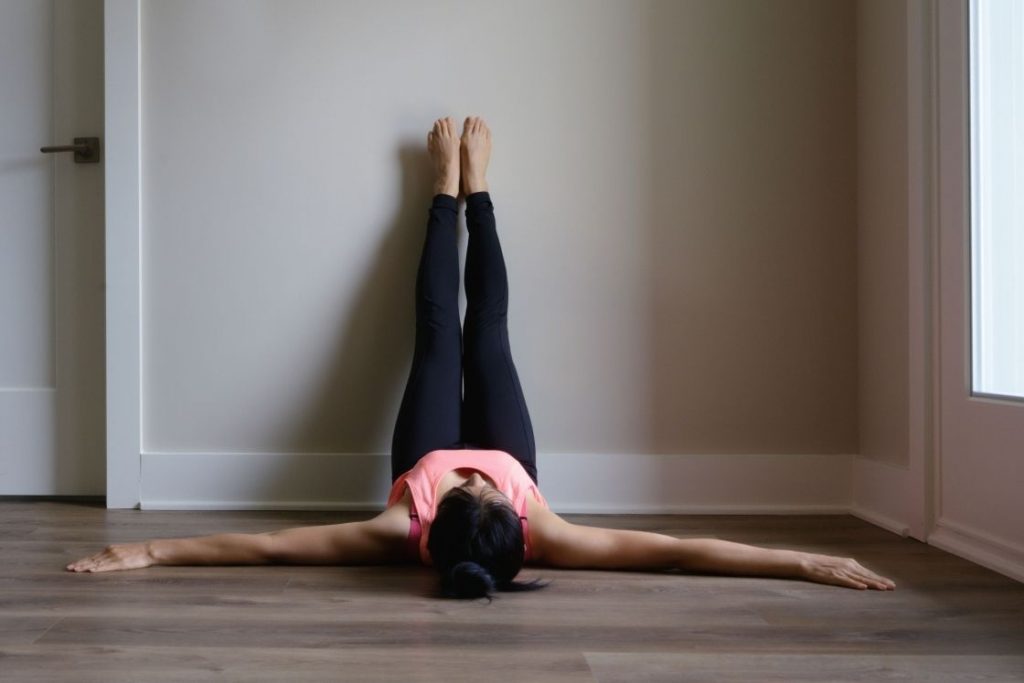 Legs up the Wall Pose, Viparita Karani, Inverted Pose Young