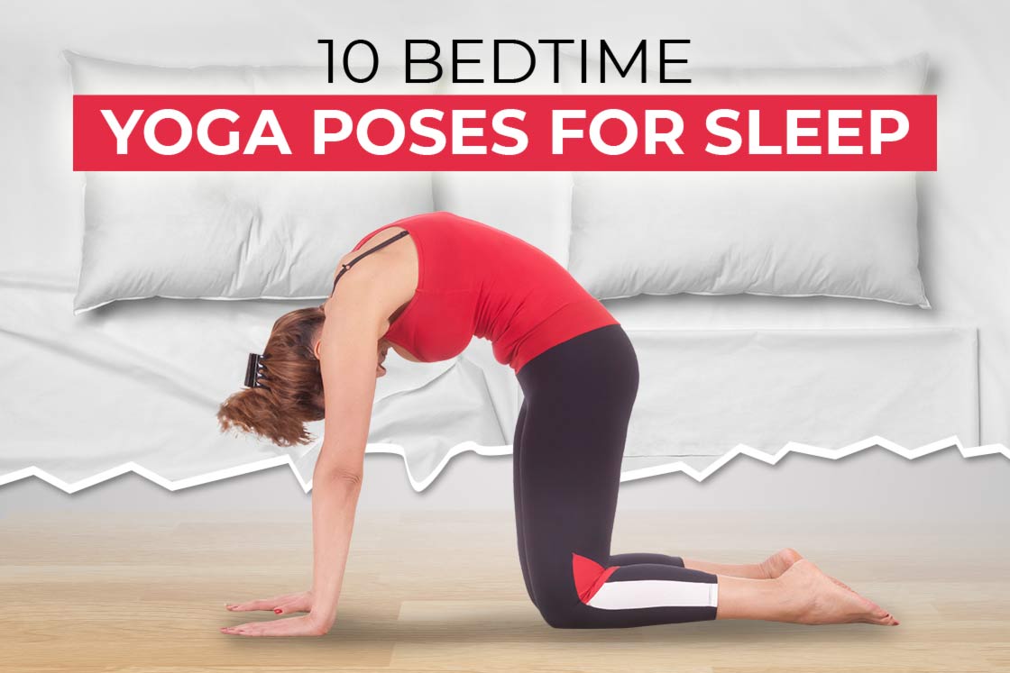 9 yoga poses for bed time concept Royalty Free Vector Image
