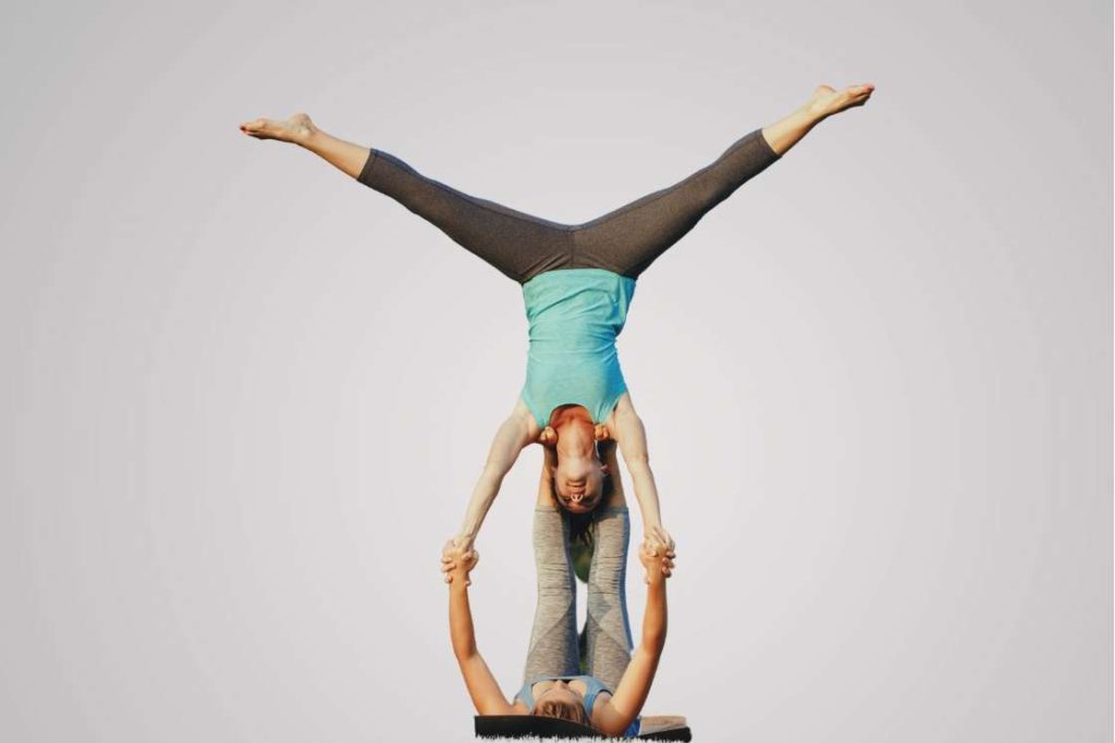 yoga picture: two person yoga challenge easy