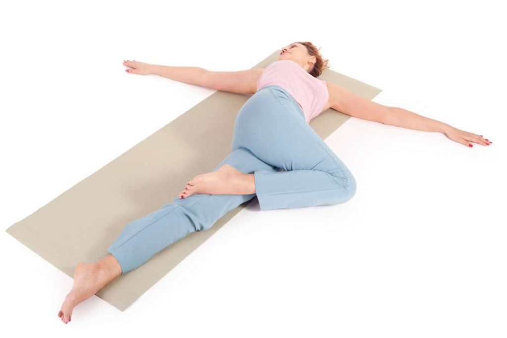 Inez Aires - Supta Konasana is a intermediate level yoga pose that is  performed in supine position. Additionally involves Inversion, Stretch and  Balance. Supta Konasana helps open, activate, and balance the Throat
